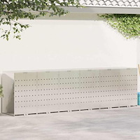 vidaXL Förvaring för 3 soptunnor Silver 340 x 77,5 x 115,5 cm