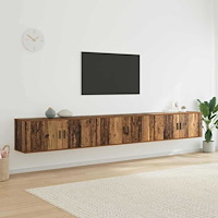 vidaXL Väggmonterad TV-byrå Set 3 pcs Gammalt trä 100 x 34,5 x 40 cm