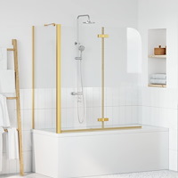 vidaXL Duschavskärmning Guld 120 x 68 x 130 cm ESG-glas och aluminium