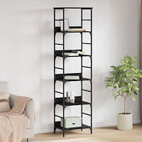 vidaXL Hyllsystem Svart Ek 50 x 33 x 188,5 cm Konstruerat trä