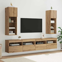 vidaXL Väggmonterade TV-skåp 2 pcs Artisan Ek 30,5 x 30 x 90 cm