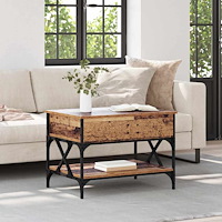 vidaXL Kaffeebord Gammalt trä 70x50x50cm Konstruerat trä