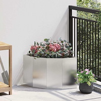 vidaXL Hörnställning Silver 45 x 45 x 35 cm Rostfritt stål