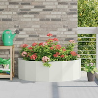 vidaXL Planteringskärl Vit 120 x 60 x 35 cm Stål