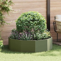vidaXL Planteringskärl Olivgrön 120 x 120 x 35 cm Stål