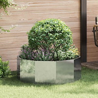 vidaXL Planteringskärl Silver 90 x 90 x 35 cm Galvaniserat Stål