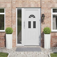 vidaXL Planteringskärl 2 pcs Vit 30 x 30 x 75 cm Stål