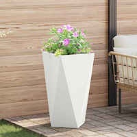 vidaXL Planteringskärl Vit 40 x 40 x 75 cm Stål