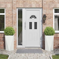 vidaXL Planteringskärl 2 pcs Vit 40 x 40 x 75 cm Stål