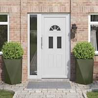 vidaXL Planteringskärl 2 pcs Olivgrön 50 x 50 x 75 cm Stål