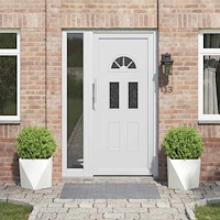 vidaXL Planteringskärl 2 pcs Vit 40 x 40 x 40 cm Stål