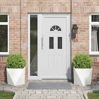 vidaXL Planteringskärl 2 pcs Vit 50 x 50 x 50 cm Stål