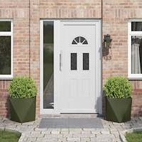 vidaXL Planteringskärl 2 pcs Olivgrön 50 x 50 x 50 cm Stål