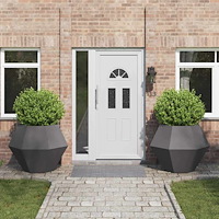 vidaXL Planteringskärl 2 pcs Svart 100 x 100 x 80 cm Stål