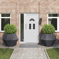 vidaXL Planteringskärl 2 pcs Antracit 100 x 100 x 80 cm Stål