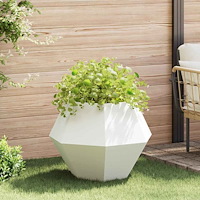 vidaXL Planteringskärl Vit 75 x 75 x 60 cm Stål