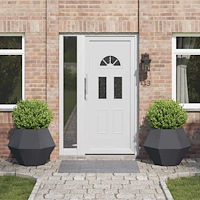 vidaXL Planteringskärl 2 pcs Antracit 75 x 75 x 60 cm Stål