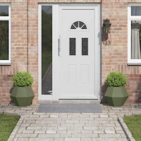 vidaXL Planteringskärl 2 pcs Olivgrön 50 x 50 x 40 cm Stål