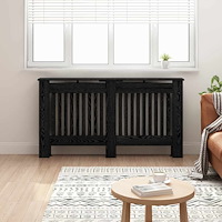 vidaXL Radiatorlock Svart Ek 152 x 19 x 81,5 cm Konstruerat trä