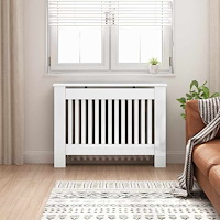 vidaXL Radiatorlock Högblanka vita 112 x 19 x 81,5 cm Konstruerat trä