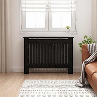 vidaXL Radiatorlock Svart Ek 112 x 19 x 81,5 cm Konstruerat trä