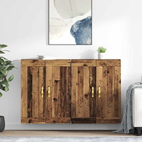 vidaXL Väggmonterade skåp 2 pcs Gammalt trä 69,5 x 34 x 90 cm