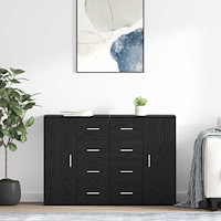 vidaXL Skåp Corona 2 pcs Svart Ek 59 x 39 x 80 cm Konstruerat trä