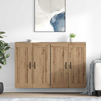 vidaXL Väggmonterade skåp 2 pcs Artisan Ek 69,5 x 34 x 90 cm