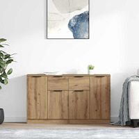 vidaXL Skåp med låda 2 pcs Artisan Ek 60 x 30 x 70 cm Konstruerat trä