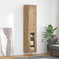 vidaXL Skåp Artisan Ek 34,5 x 34 x 180 cm Konstruerat trä