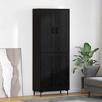 vidaXL Skåp Svart Ek 69,5 x 34 x 180 cm Konstruerat trä