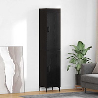 vidaXL Skåp Svart Ek 34,5 x 34 x 180 cm Konstruerat trä