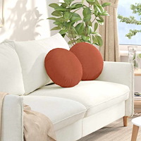 vidaXL Sittkuddar 2 pcs Röd orange Ø 40 cm Kordread tyg