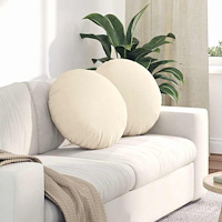 vidaXL Sittkuddar 2 pcs Kräm Ø 50 cm Kordread tyg