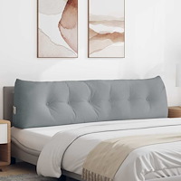 vidaXL Ryggkudde Ljusgrå 180 x 24 x 50 cm tyg