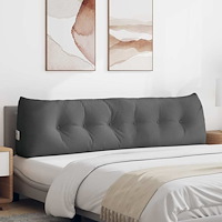 vidaXL Ryggkudde Mörkgrå 180 x 24 x 50 cm tyg