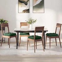 vidaXL Sittkuddar 4 pcs Mörkgrön 45 x 45 cm Kordread tyg