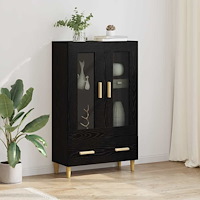 vidaXL Skåp med låda Svart Ek 70 x 31 x 115 cm Konstruerat trä