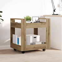 vidaXL Bordsvagn Artisan Ek 60 x 45 x 60 cm Konstruerat trä