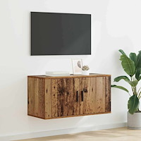 vidaXL Väggmonterat TV-förråd Gammalt trä 80 x 34.5 x 40 cm