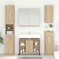 vidaXL Diskbänksskåp med hylla med lagring Sonoma-ek 80 x 33 x 60 cm