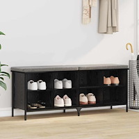 vidaXL Skoskåp Svart Ek 131 x 35 x 50 cm Konstruerat trä och järn