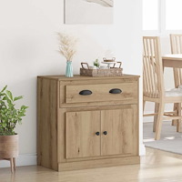 vidaXL Skåp med låda Artisan Ek 70 x 35,5 x 67,5 cm Konstruerat trä