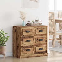 vidaXL Sideboard Gammalt trä 70 x 35,5 x 67,5 cm Konstruerat trä