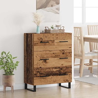 vidaXL Sideboard med låda Gammalt trä 69,5 x 34 x 90 cm