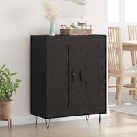 vidaXL Sideboard Svart Ek 69,5 x 34 x 90 cm Konstruerat trä och järn