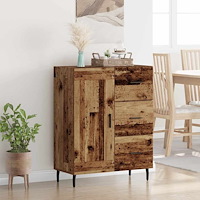 vidaXL Sideboard med låda Gammalt trä 69,5 x 34 x 90 cm