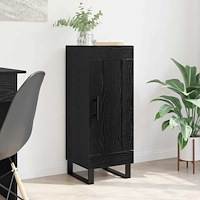 vidaXL Sideboard Svart Ek 34,5 x 34 x 90 cm Konstruerat trä och järn