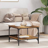 vidaXL Kaffeebord Gammalt trä 55 x 55 x 40 cm Konstruerat trä