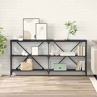 vidaXL Konsolbord med hylla Svart Ek 160 x 30 x 75 cm Konstruerat trä